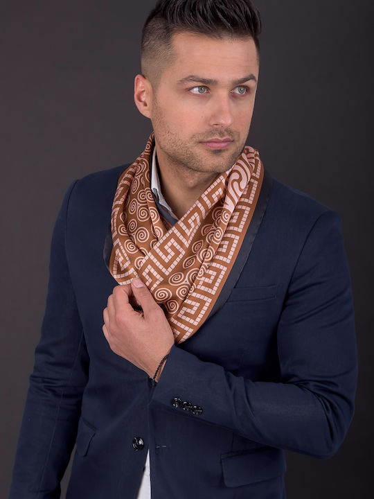Kalfas Luxury Silk Damen Seiden Schal Braun