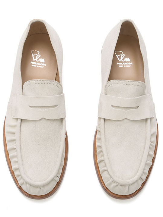 Suede Men's Loafers in Beige Colour