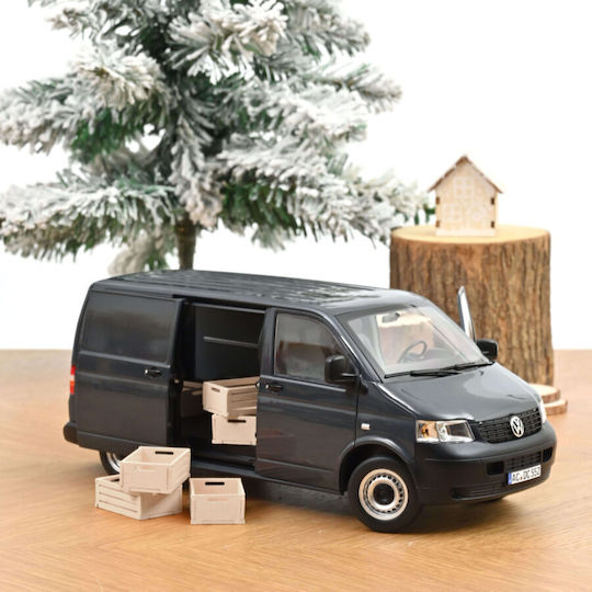 Model Mașină Volkswagen Transporter T5 An 2003 Gri Antracit Scara 1:18 Norev