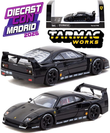 Model Mașină Ferrari F40 Negru Diecast Logo «madrid 2026» Scara 1:64 Tarmac