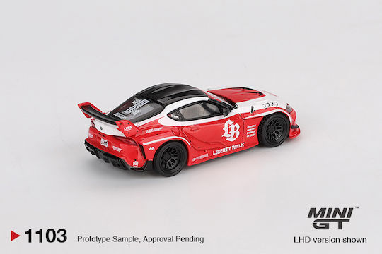 Model Mașină Toyota GR Supra LB-Works Roșu Alb 2025 Scara 1:64 Mini GT MGT01103-L