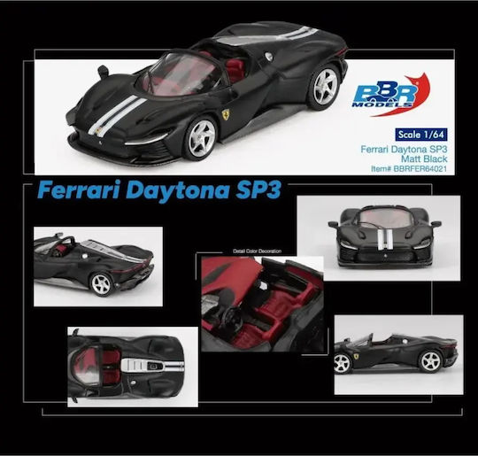 Μακέτα Αυτοκινήτου Ferrari Daytona Sp3 Matt Black 2024 Κλίμακας 1:64 Bbr