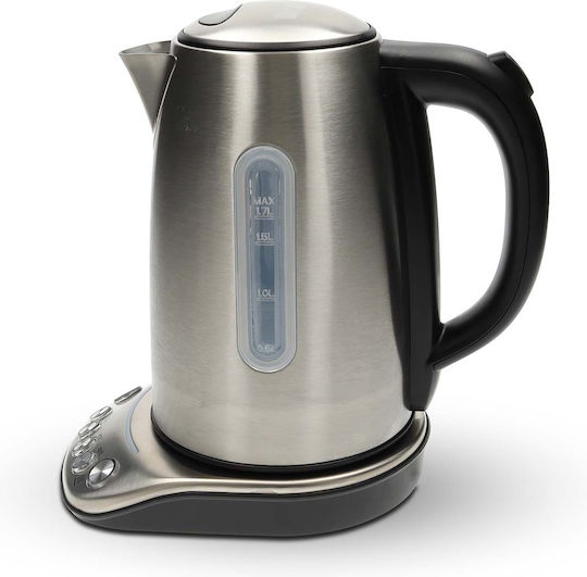 Nedis 1,7l Edelstahl Wi-Fi Verbunden Elektrischer Wasserkocher Mit Einstellbarer Temperatur Silber 2200w