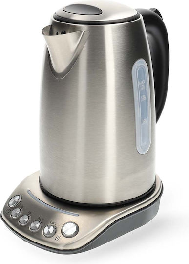 Nedis 1,7l Edelstahl Wi-Fi Verbunden Elektrischer Wasserkocher Mit Einstellbarer Temperatur Silber 2200w