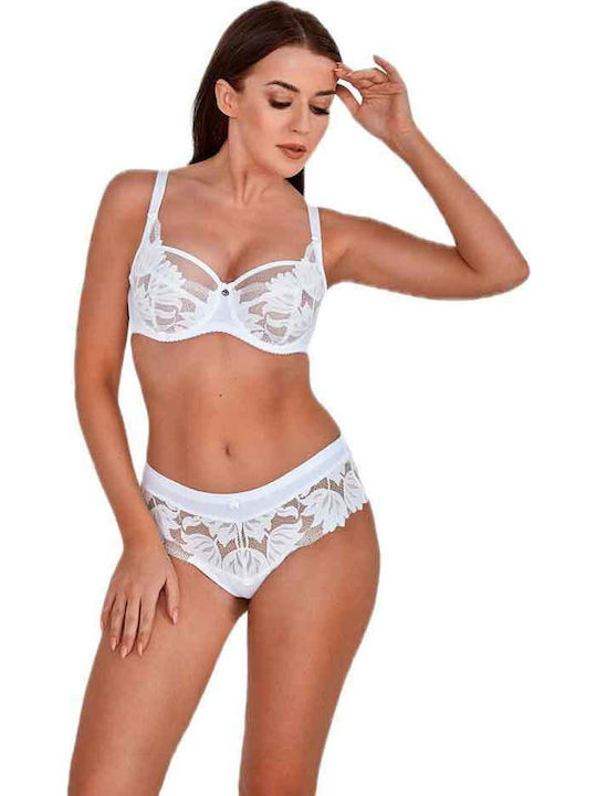 Nike Alb Sutien Fără Căptușeală Cu Armatură