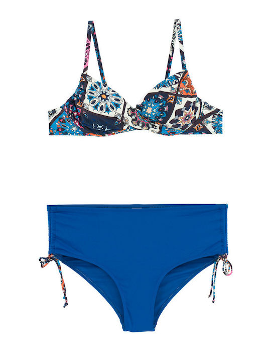 Plus Size Damen Bikini-Set Bananen Flexfit Cups Blau Royal Plus Size Damen Bikini-Set Bananen Flexfit Cups Blau Royal