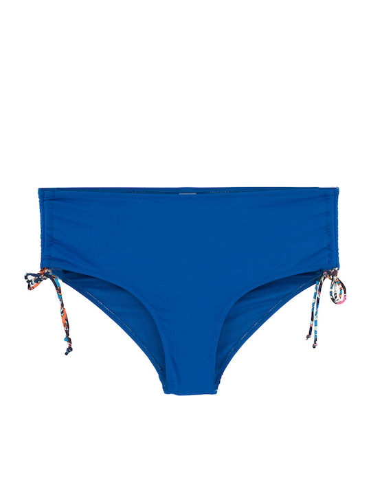 Plus Size Damen Bikini-Set Bananen Flexfit Cups Blau Royal