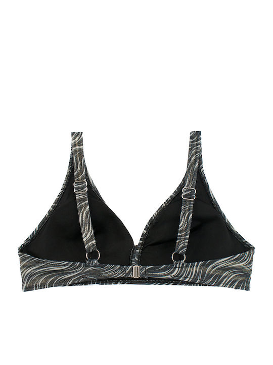 Plus Size Дамски Бански Bikini Без Банели Glossy Glam Черно-Бяло
