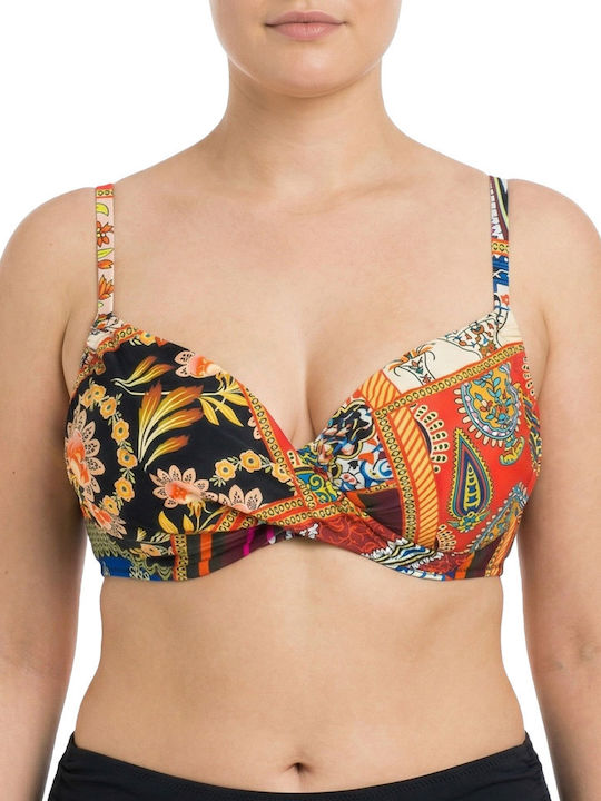 Plus Size Costum de Baie Bikini cu Balenă Cupe Flexfit Negru