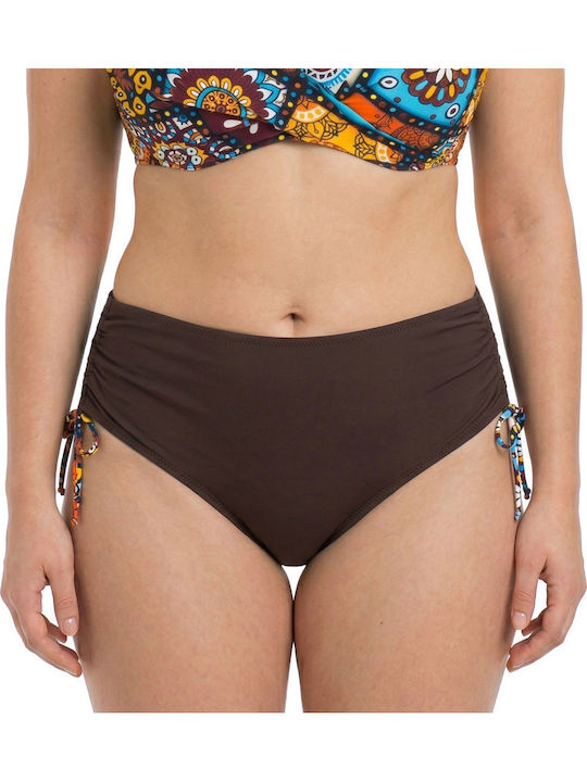 Plus Size Women's Bikini Swimsuit Underwire Flexfit Cups Brown