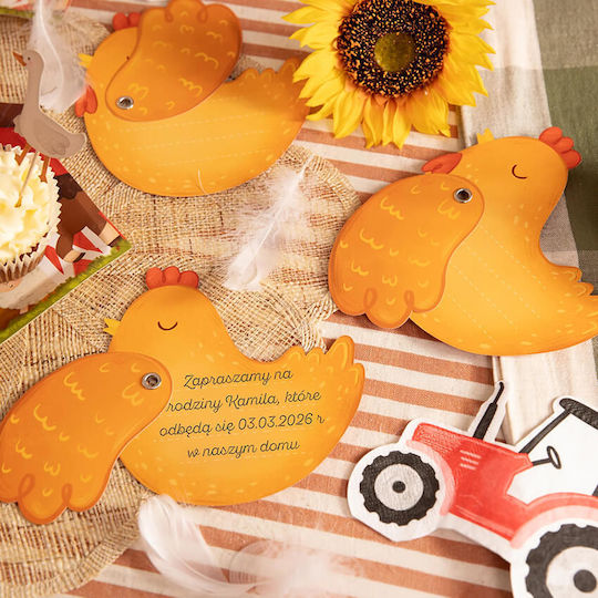 Party Invitations Hen 6 Pieces