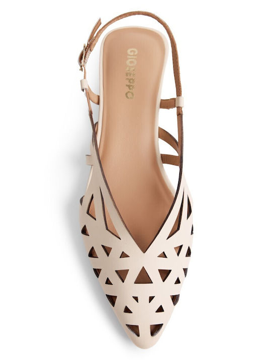 Γυναικείες Μπαλαρίνες Slingback σε Λευκό Χρώμα