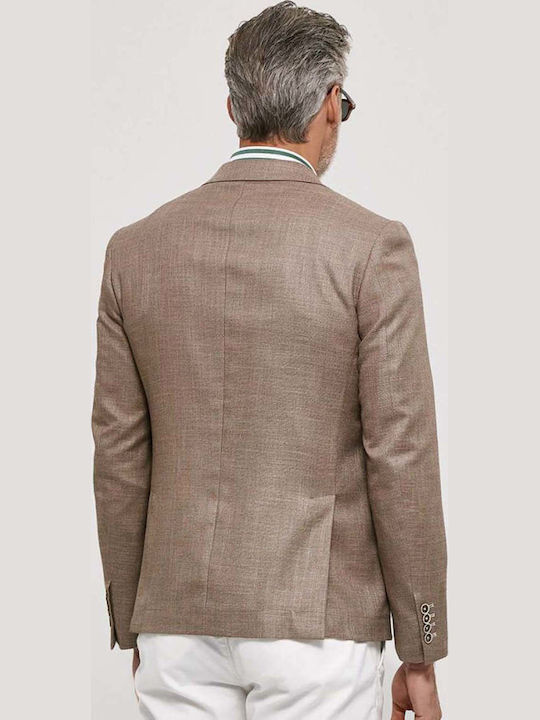 Summer Men’s Suit Jacket with Slim Fit Beige