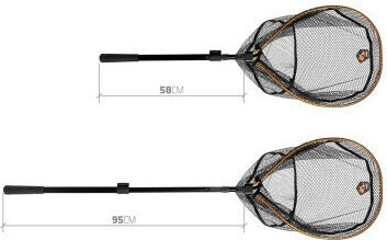 Delphin Spintele-145 Mâner Telescopic Pentru Plasă De Pescuit Spinning Lungime 58-95 Cm Dimensiune Cadru 50 X 40 Cm