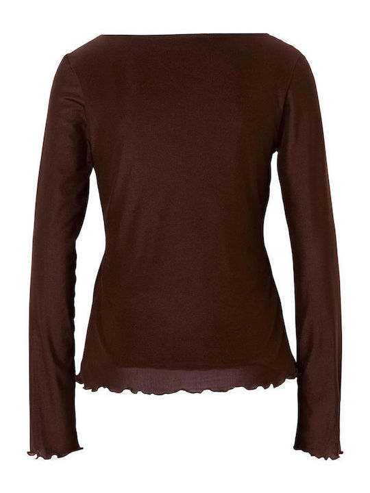 Damen Gestrickte Strickjacke in Brauner Farbe