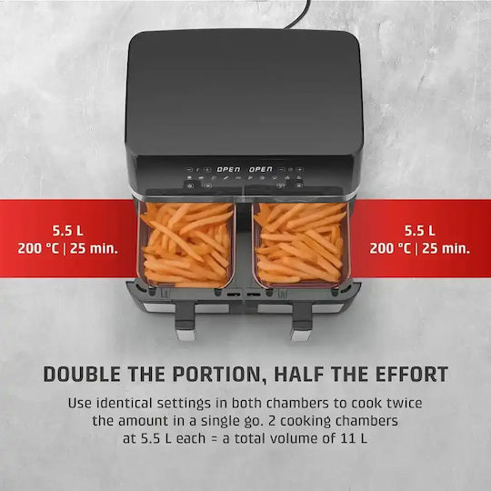 Caso Air Fryer cu Wi-Fi și Dublu Coș Detașabil 14l Negru