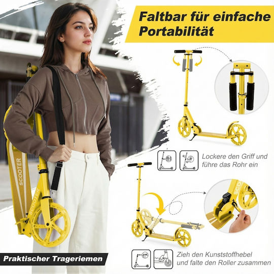 Costway Kids Scooter Foldable 2-Wheel Yellow