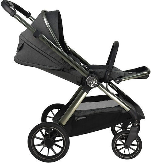 Bebe Stars Onyx Reversible 2 in 1 Baby Stroller Suitable for Newborn Lava Grey