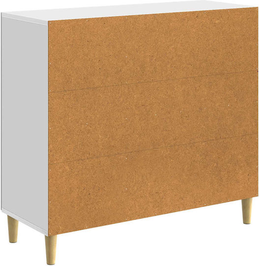 Wooden Sideboard Hochglanz Weiß 89x34.5x80cm