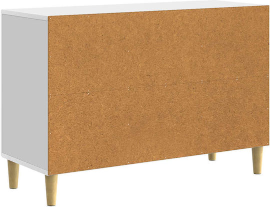 Bufet Din Lemn cu Sertare Alb 89x34.5x60cm