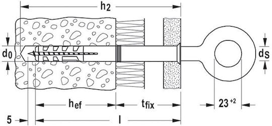 Fischer Şurub Autoperforant Cârlig 12x160 Mm 25 Bucăți