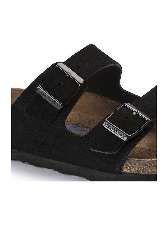 Soft Footbed Кожени Мъжки Сандали в Черен Цвят