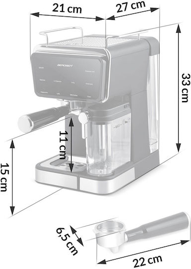 Berdsen Automatische Eingebaute Espressomaschine 1350W Druck 20bar Für Cappuccino Schwarze BD-773