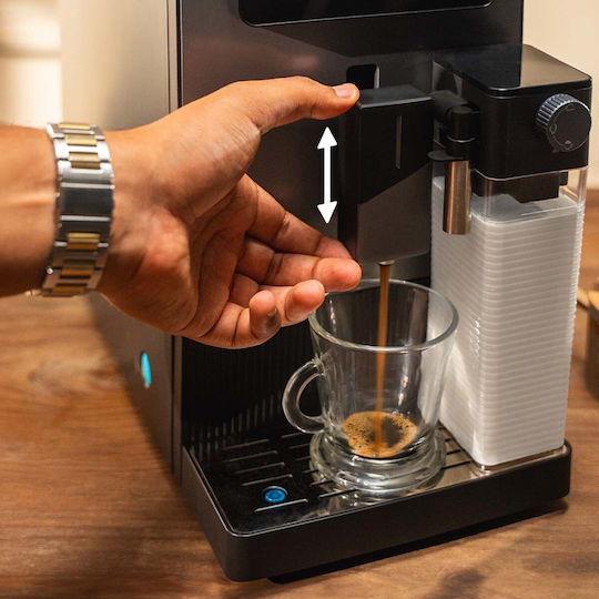 Cecotec Latte Touch Automatische Espressomaschine 1500W Druck 19bar für Cappuccino mit Mahlwerk Grau