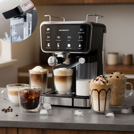 Berdsen Automatische Eingebaute Espressomaschine 1350W Druck 20bar Für Cappuccino Schwarze BD-773
