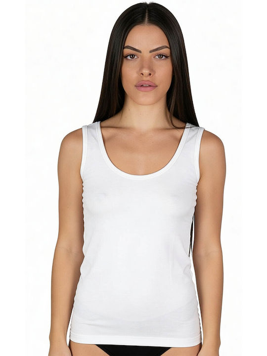 White Women's T-Shirt with Spaghetti Strap