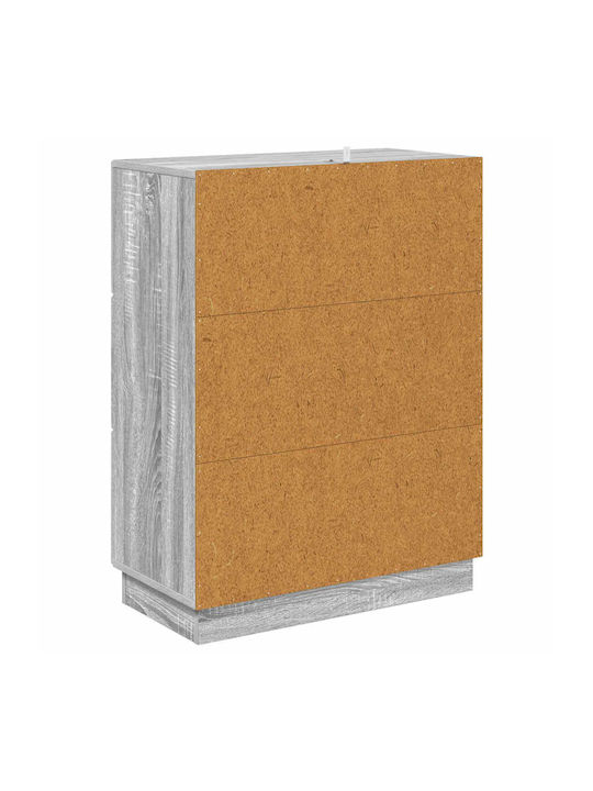 Kommode Schlafzimmer Holz mit 3 Schubladen Grau Sonoma 66x34.5x87cm