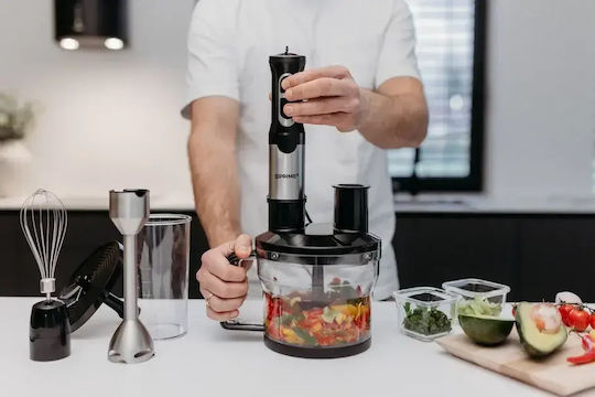 Prime3 Handmixer mit Inox-Stab 1200W Graue