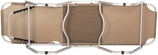 Beach Sunbed Brown Aluminum 60x190x30cm