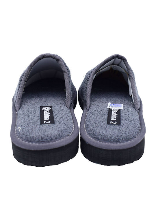Terry Men's Slippers Gray 49461 SAPOLO Gray Terry
