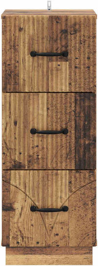 Wooden Storage Drawers with 3 Drawers L33xW34.5xH87cm