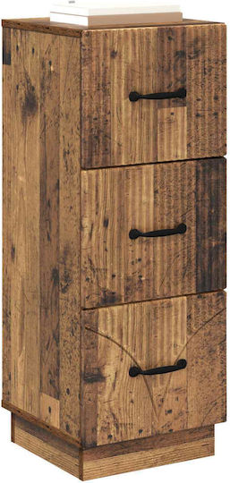 Wooden Storage Drawers with 3 Drawers L33xW34.5xH87cm