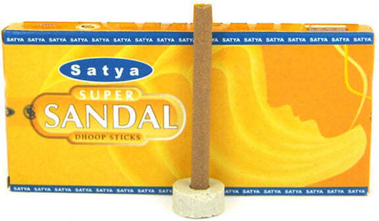 Satya Super Sandal Dhoop 10 Räucherstäbchen + Basis Gewicht 41 g Brenndauer pro Räucherstäbchen 45 min