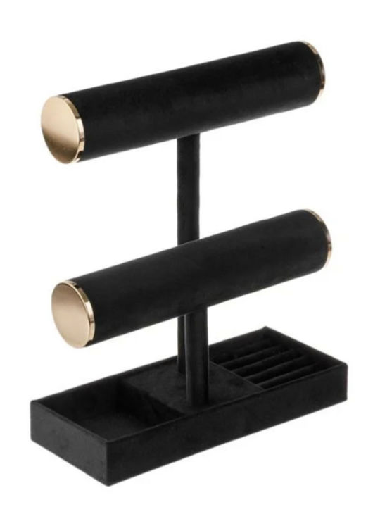 Stand Pentru Bijuterii Din Catifea Neagră 24x10x27.5cm Stand Pentru Bijuterii Din Catifea Neagră 24x10x27.5cm