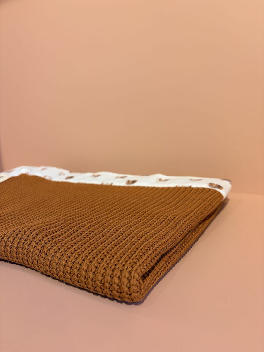 Grandes Suenos Nursery Swaddling Blanket Rainbows Cotton Brown 75x100cm