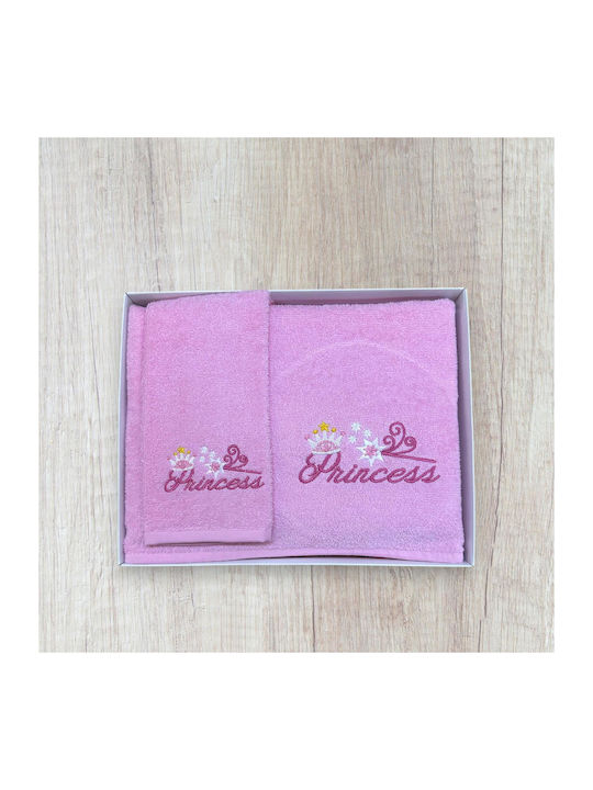 Linea Home Σετ Βρεφικές Πετσέτες 2τμχ Princess Ροζ