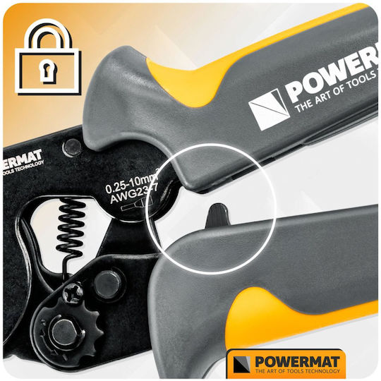 Powermat Cleste Sertizat Interval De Secțiune 0.25 - 10mm² Cu Mecanism Cu Clichet Lungime 175mm