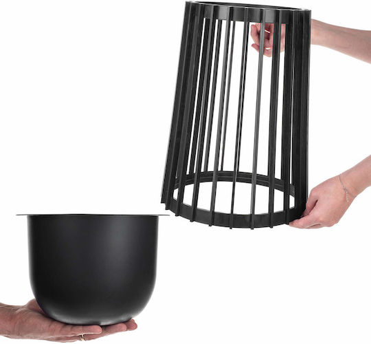 Standing Flower Pot Stand Loft Double-sided Black 53.5 Cm + Insert