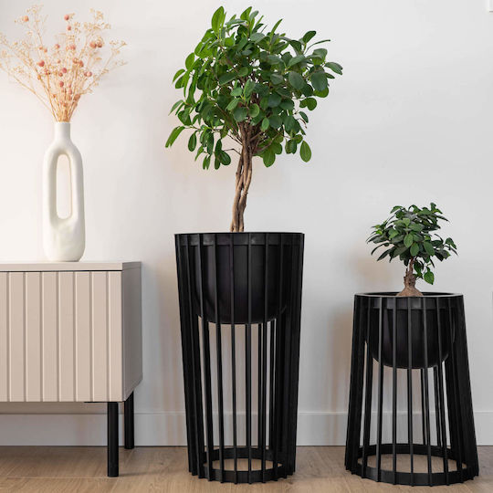 Insert Pot Flower Stands Loft Round Black 29 Cm