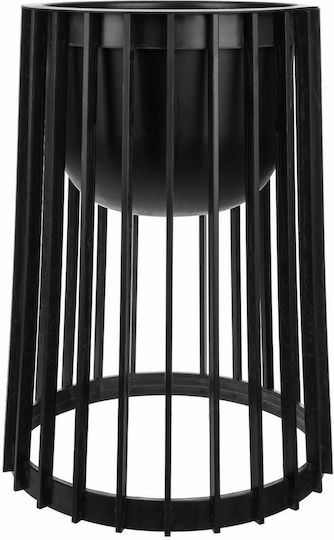 Standing Flower Pot Stand Loft Double-sided Black 53.5 Cm + Insert