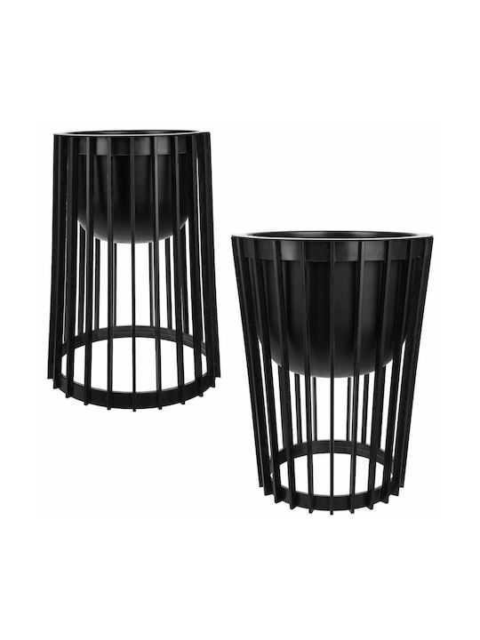 Standing Flower Stand Loft Double-sided Black 39.5 Cm + 2x Insert