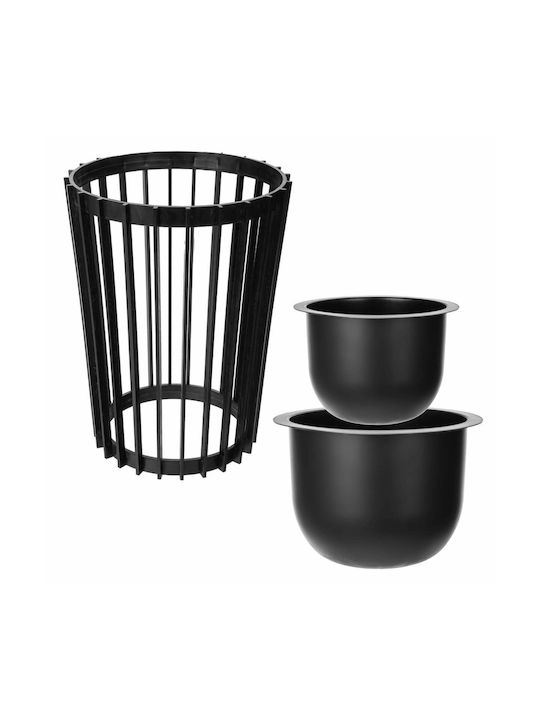 Standing Flower Stand Loft Double-sided Black 39.5 Cm + 2x Insert
