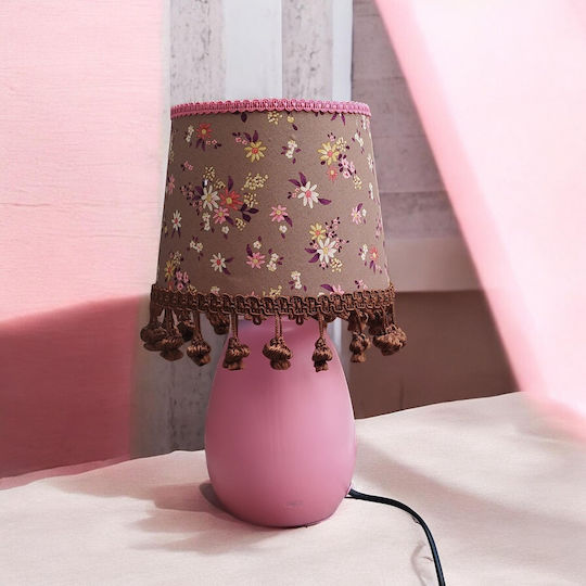 Oxygen Table Lamp for E27 Fitting with Brown Shade and Base