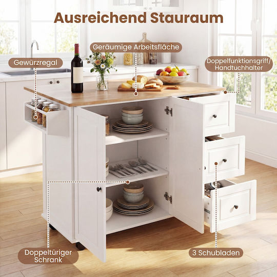 Boden Küchenschrank Weiß 129,5x28,5cm