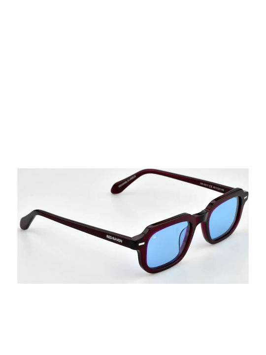 Red Raven Unisex Γυαλιά Ηλίου με Μπλε Σκελετό και Μπλε Φακό