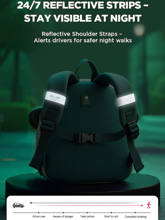 zoy zoii Kinder Tasche Rucksack Grüne 24,5x21,5x12cm